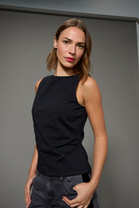RHINESTONE SCOOP BACK TANK