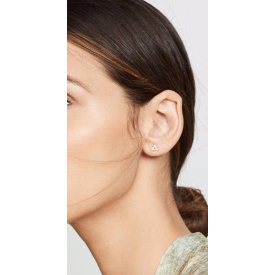 CZ Baguette Triangle Post Earring
