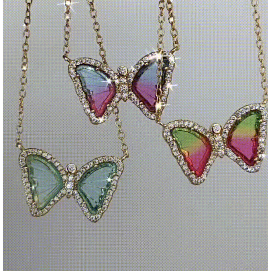 Mini Butterfly Necklace in Tourmaline