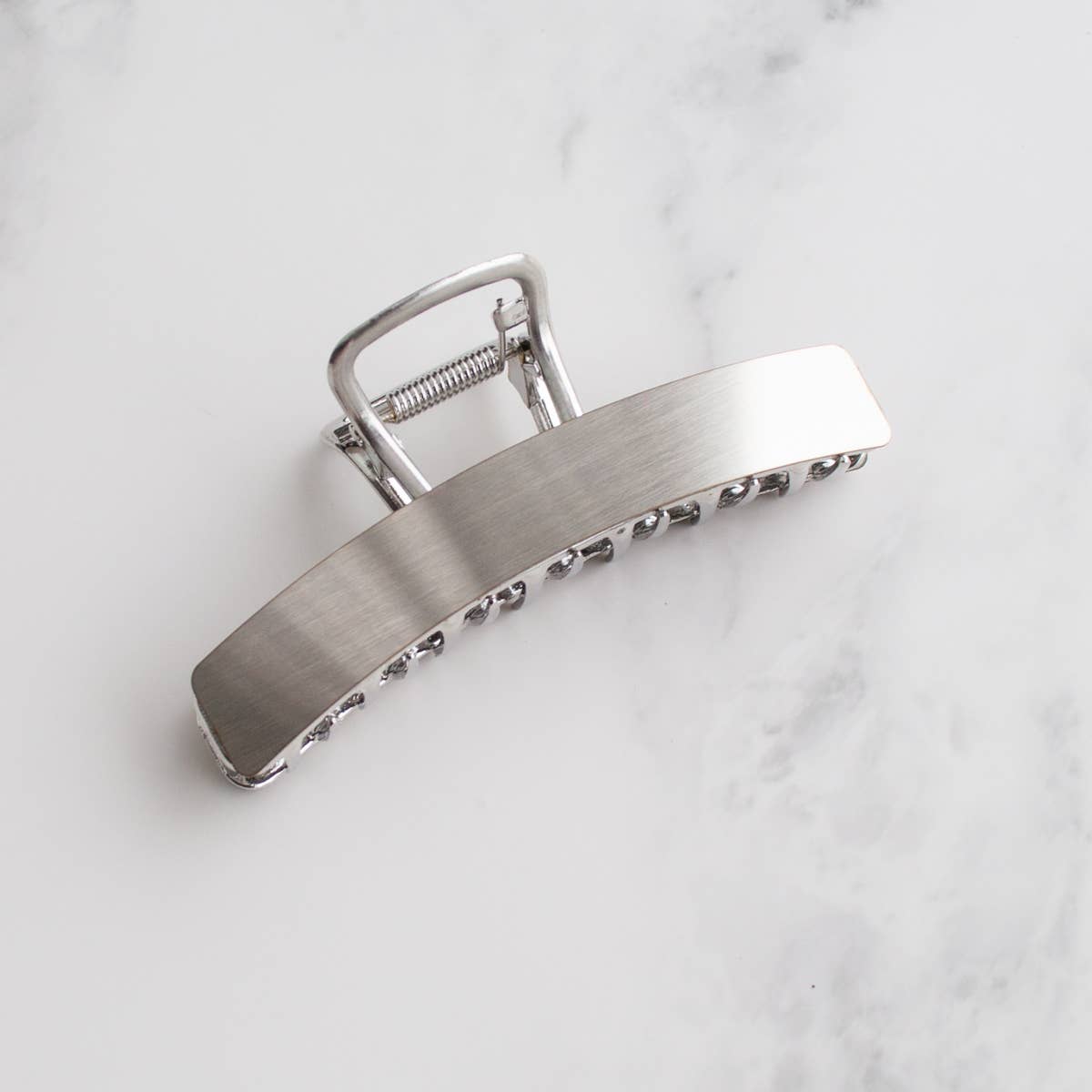 Brushed Silver Hair Clip