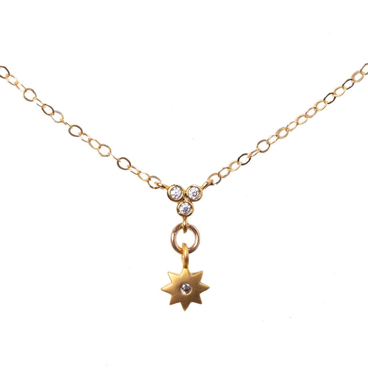 Matte Gold Starburst Necklace