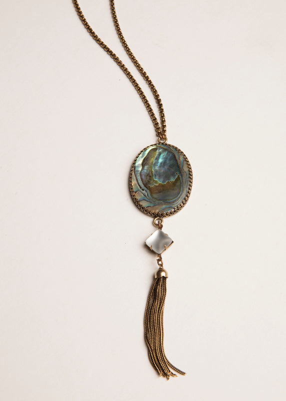 Vintage Matte Cabochon Necklace