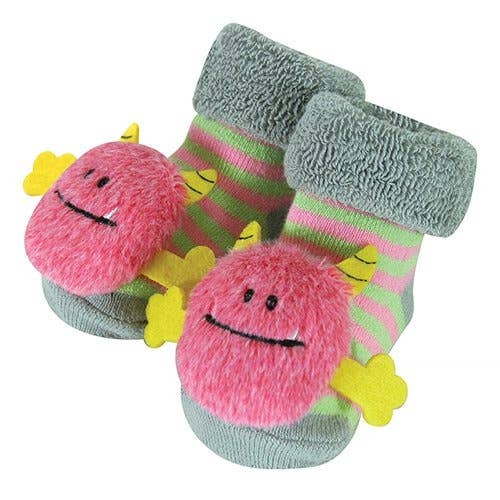 Pink Monster Rattle Socks