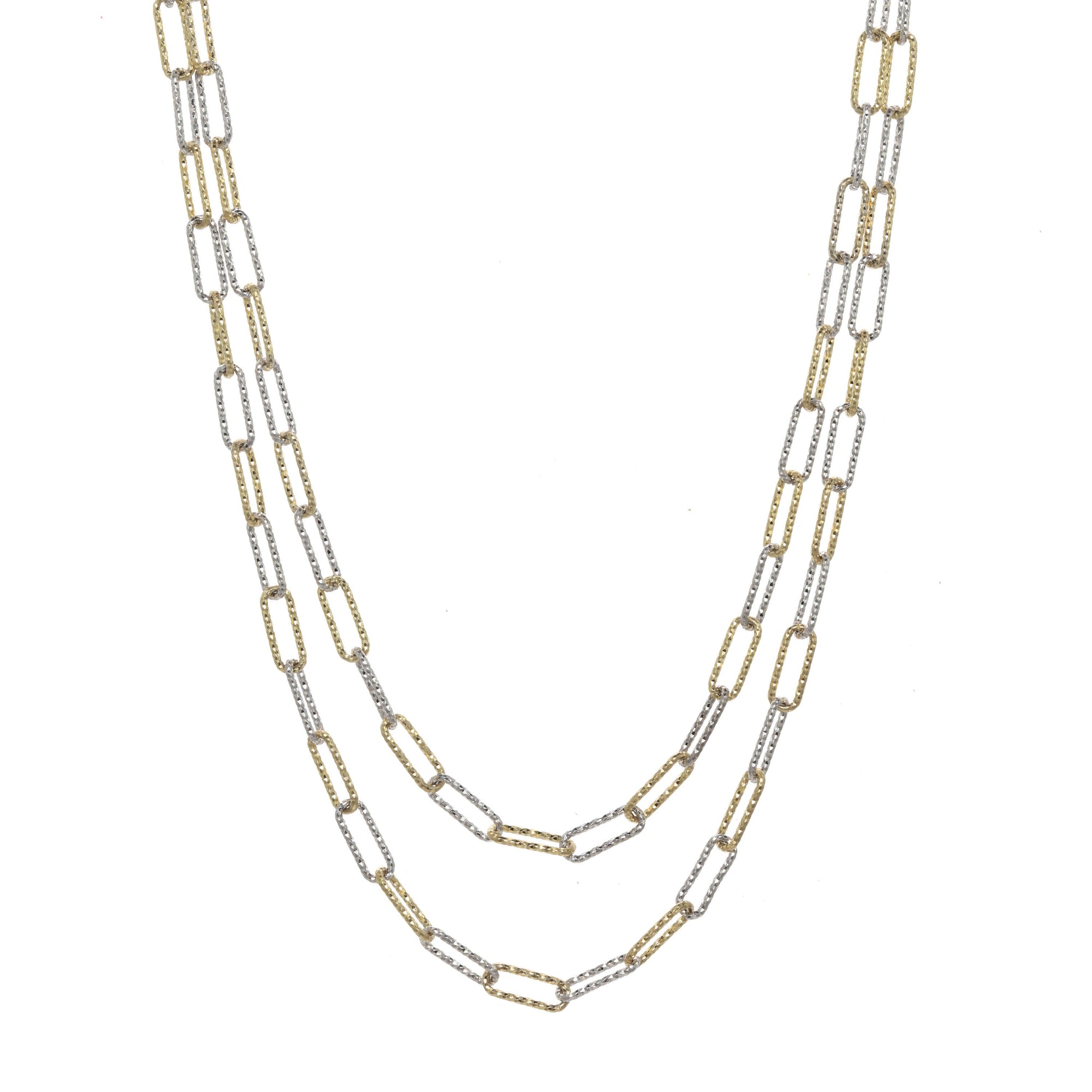 Two Tone Paperclip Necklace