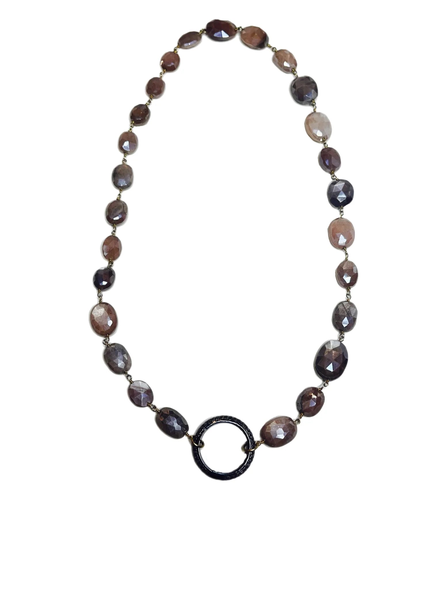 Mystic Moonstone Pave Necklace