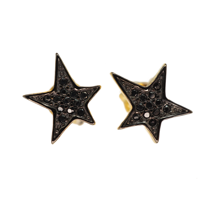 Black Star Stud Earrings