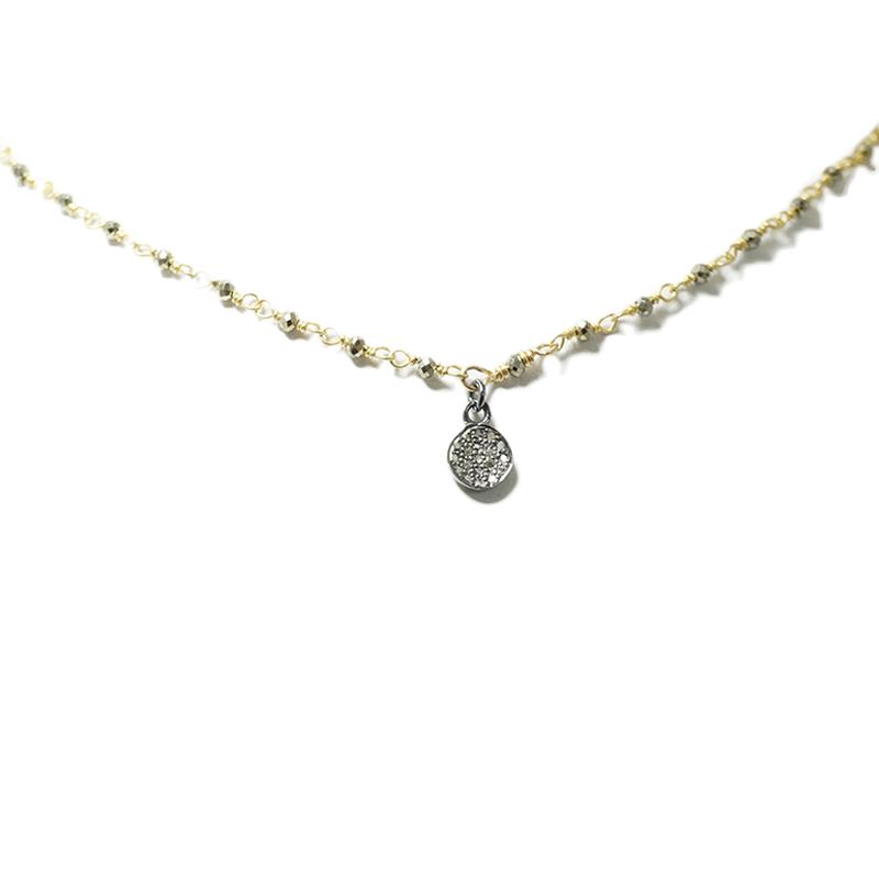 Pyrite and Pave Necklace