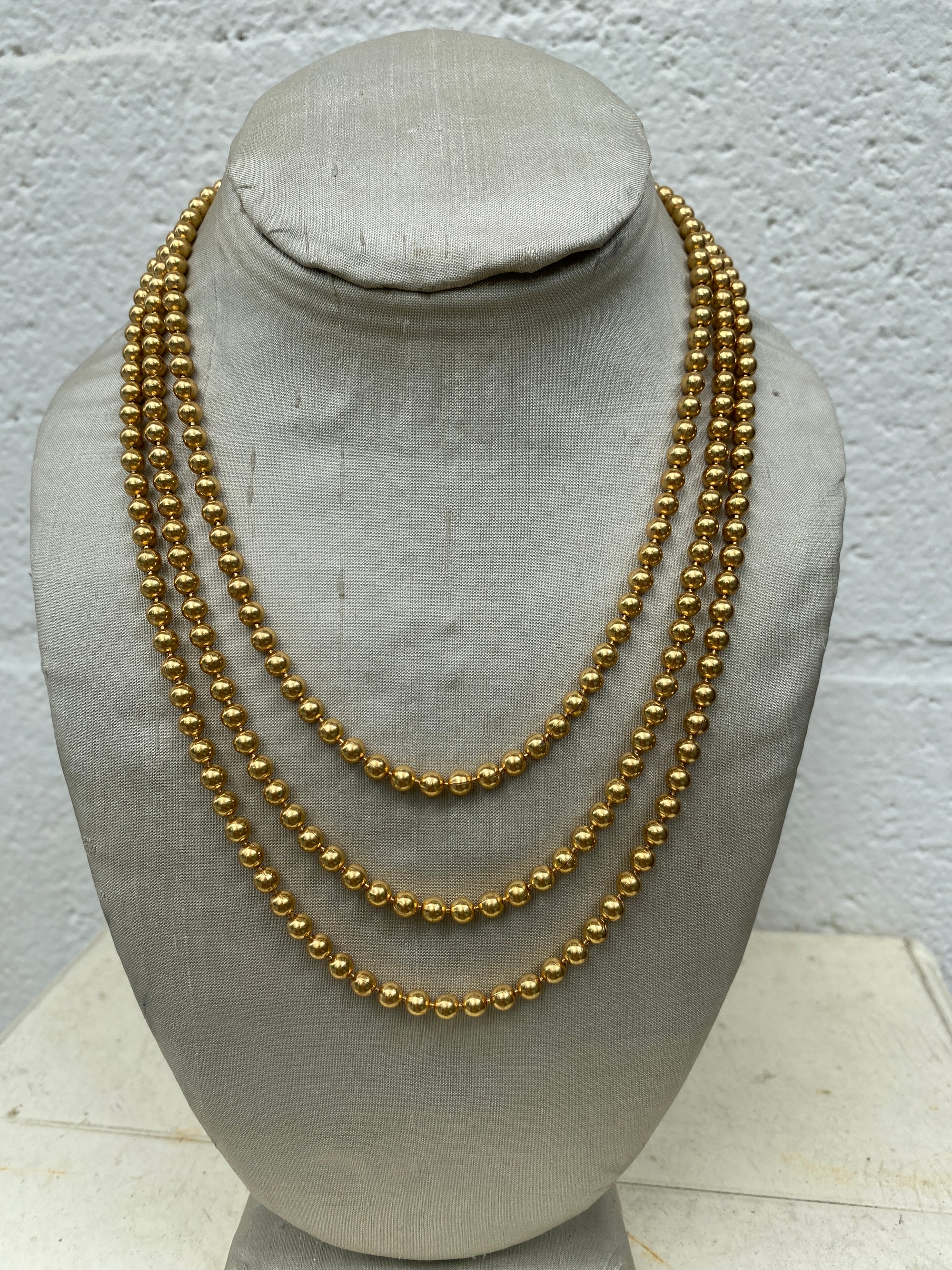 Long ball chain wrap necklace