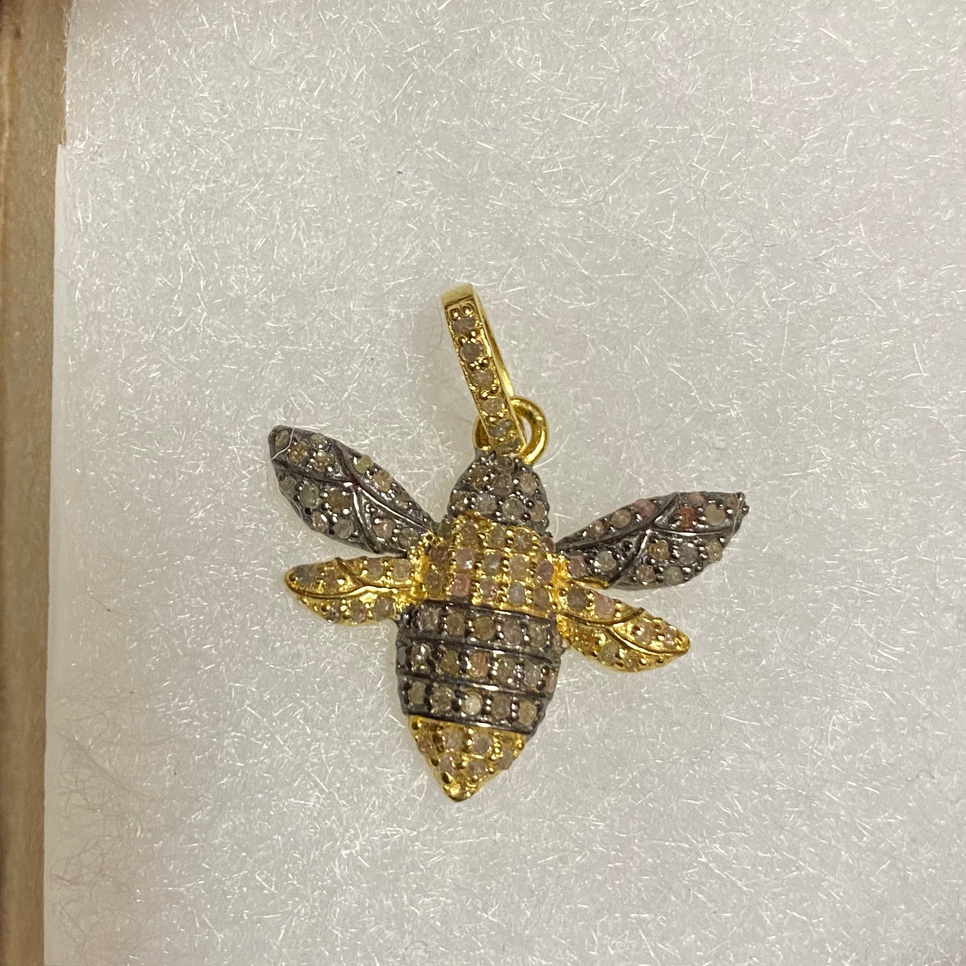 Pave Diamond Mini Bee Pendant