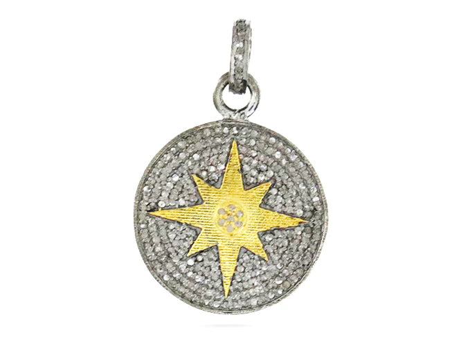 Pave Diamond Starburst Pendant
