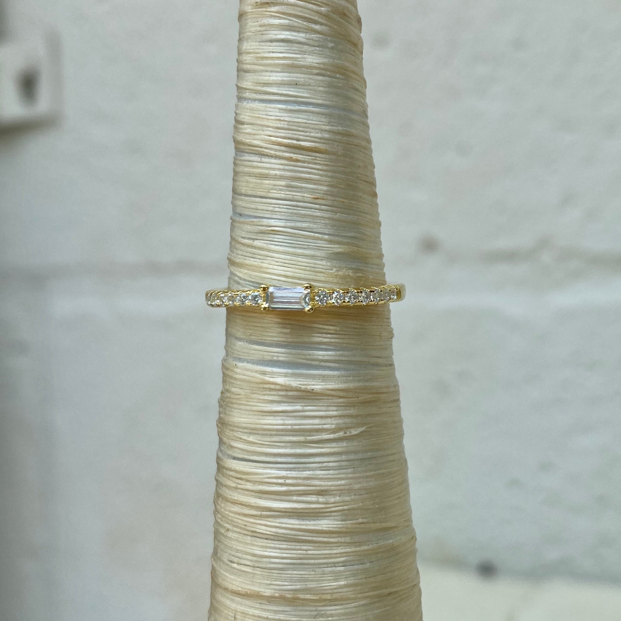 Center Baguette Stack Ring