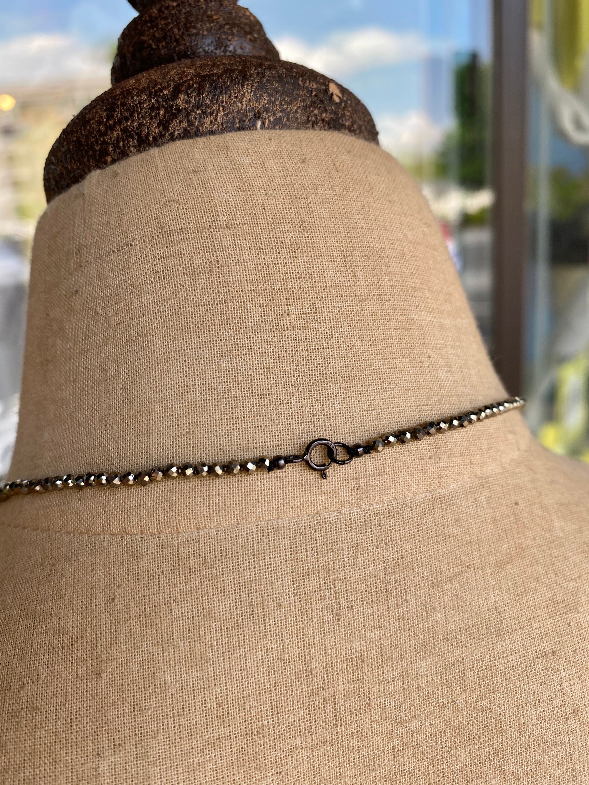 Long Pyrite Necklace