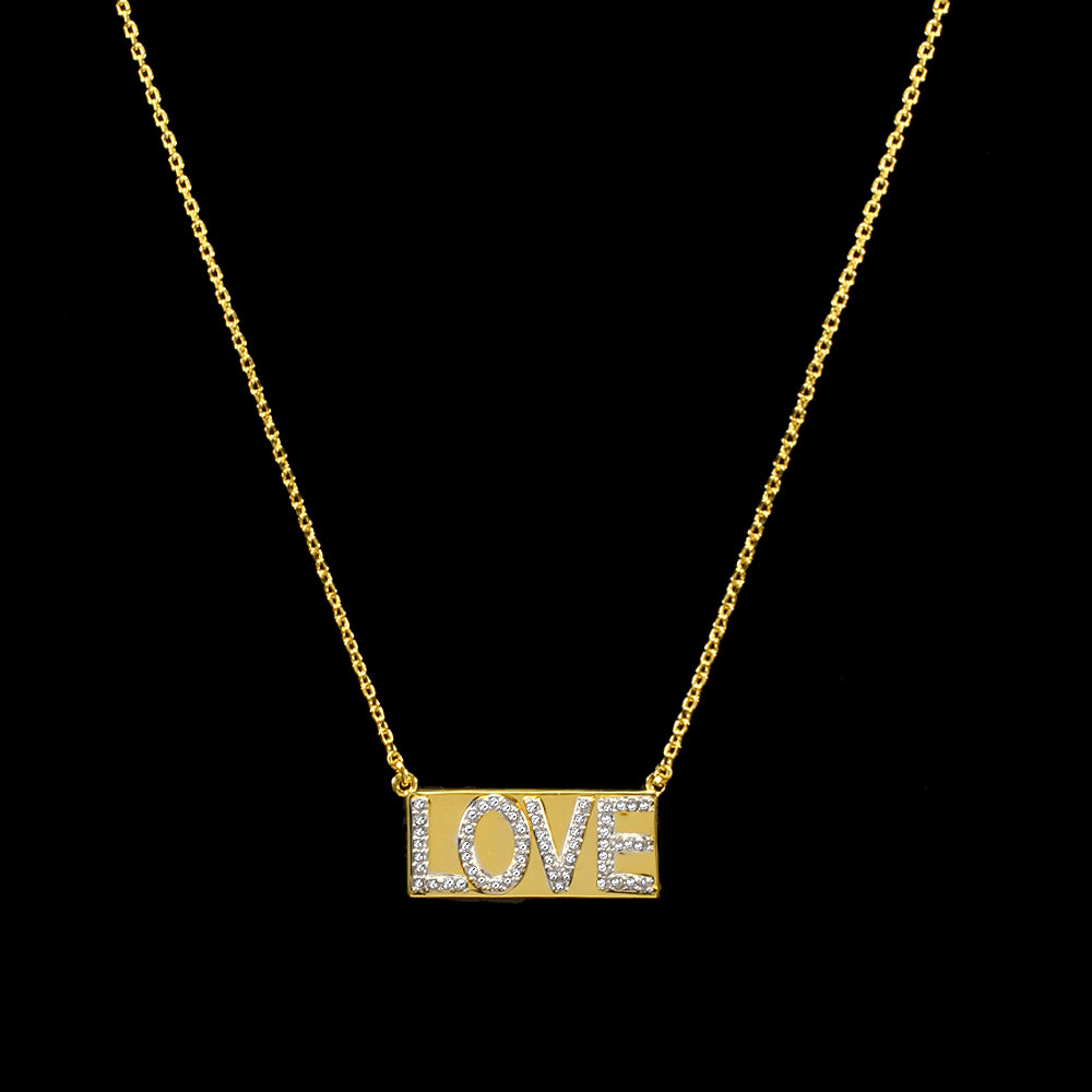 LOVE Plaque Necklace