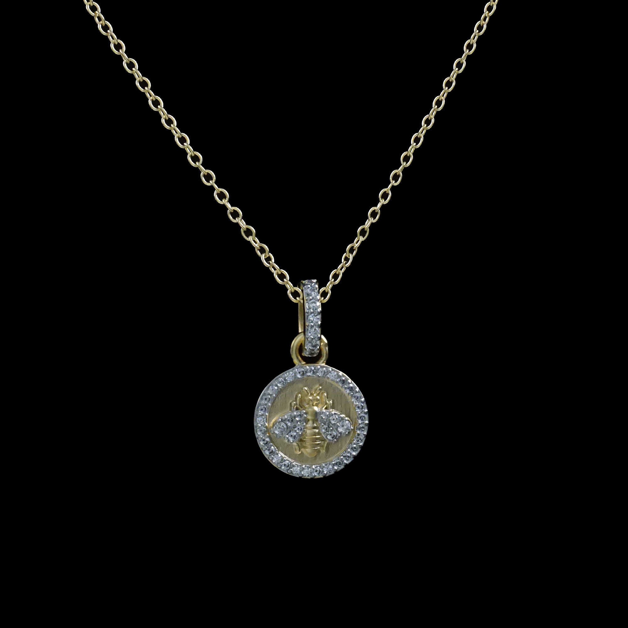Bee Disc Necklace