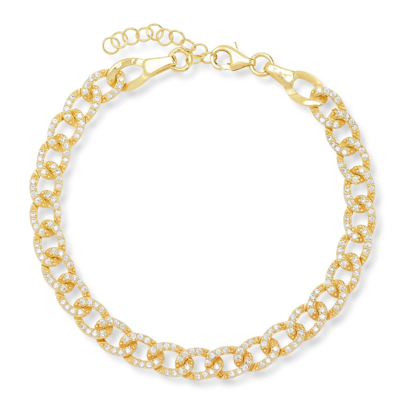 Pave CZ Chain Link Bracelet