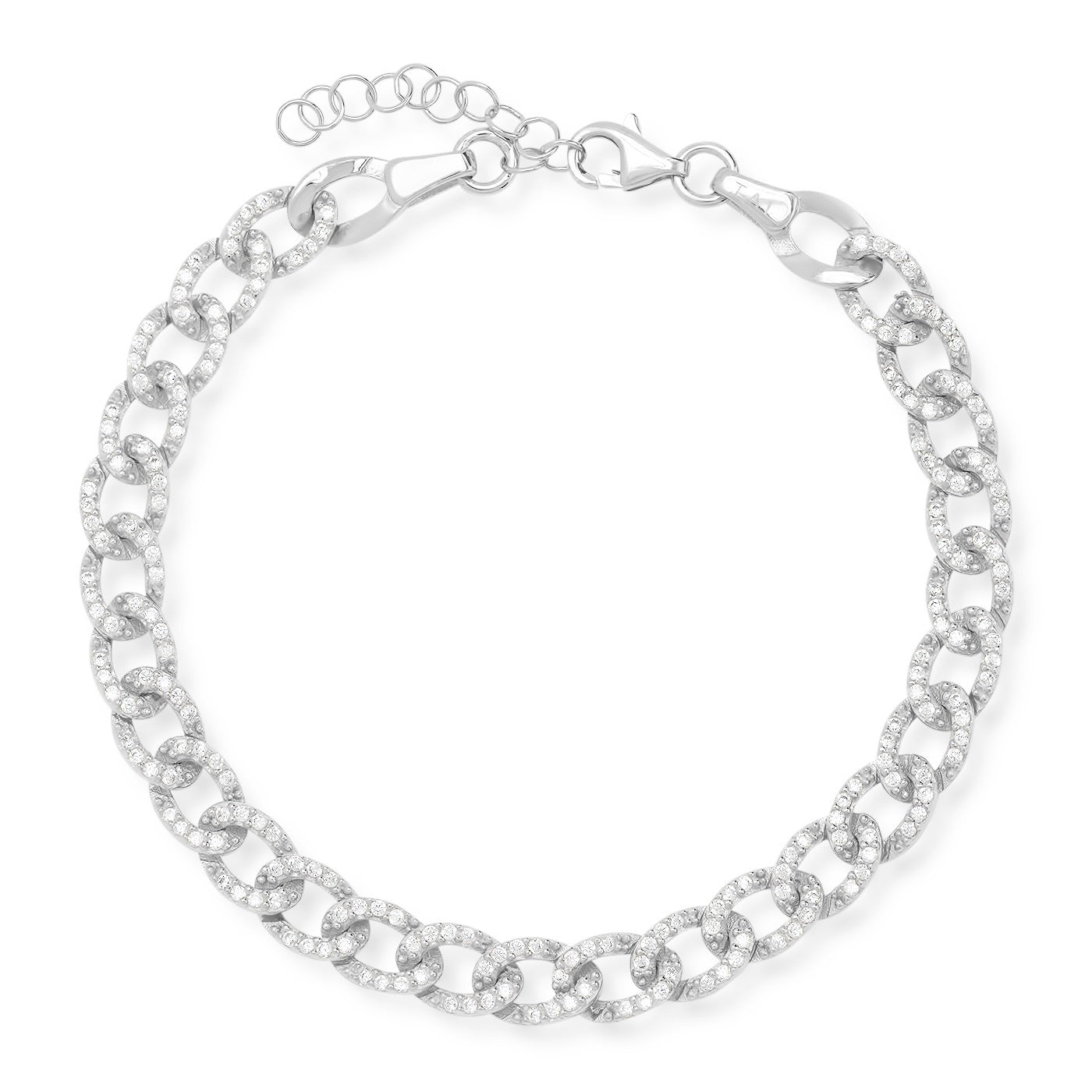 Pave CZ Chain Link Bracelet