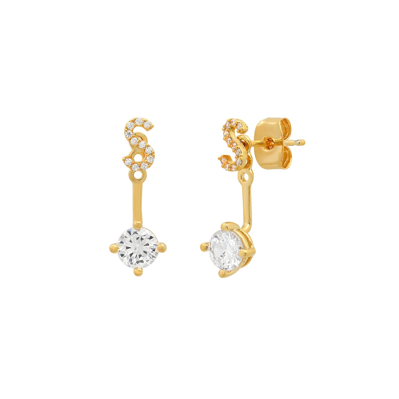 CZ Monogram Ear Jacket