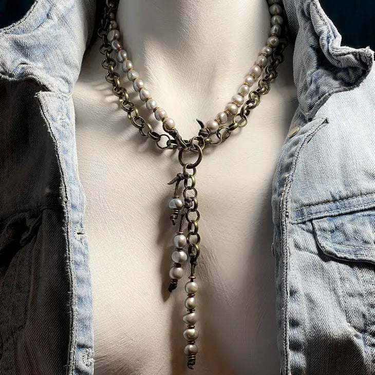 Baroque Double Strand Necklace