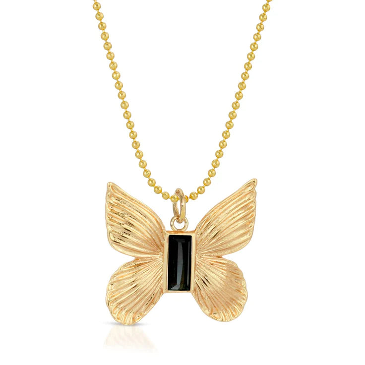 Butterfly Gem Necklace - Onyx