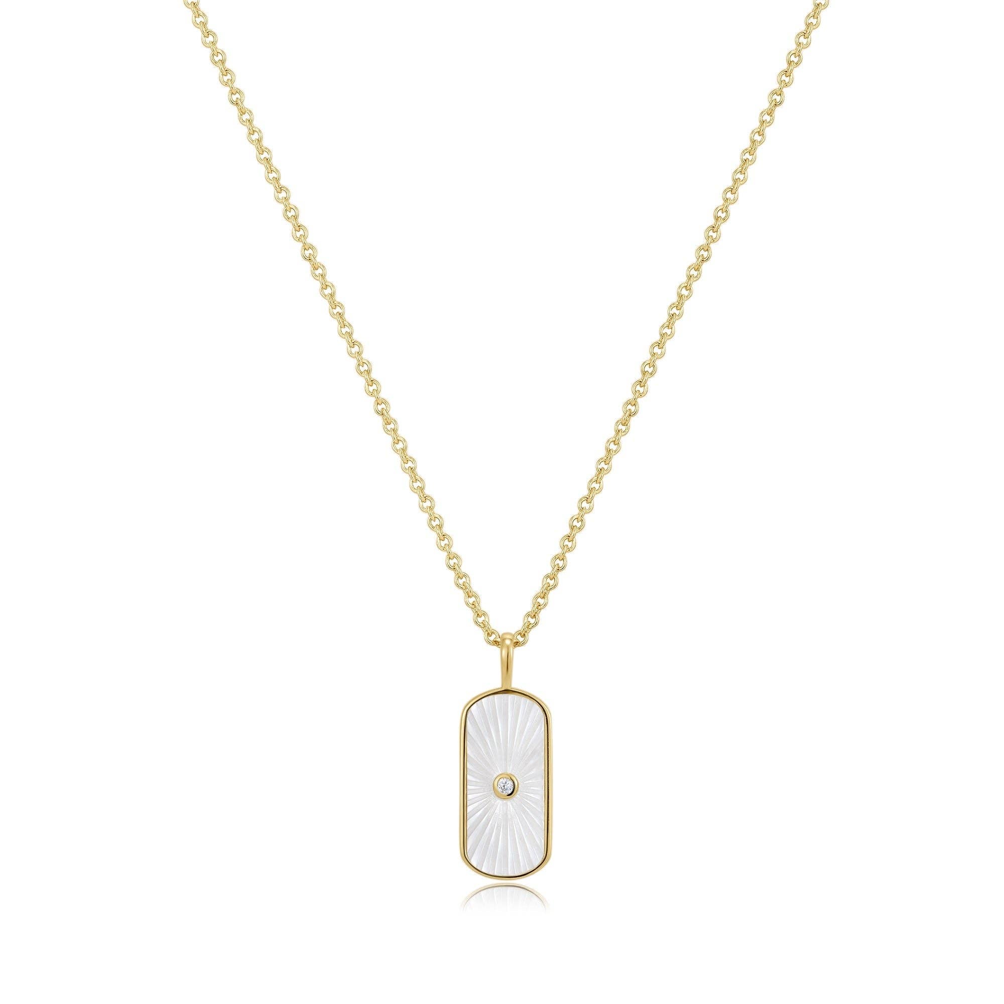 Mother of Pearl Tag Necklace