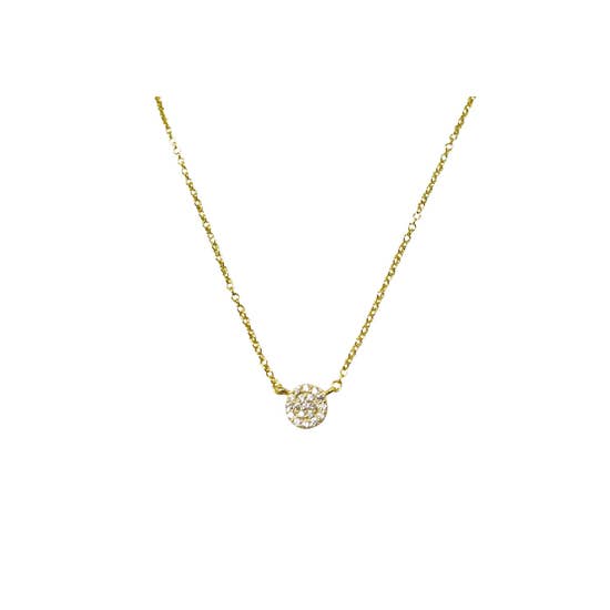 Small CZ Disc Necklace