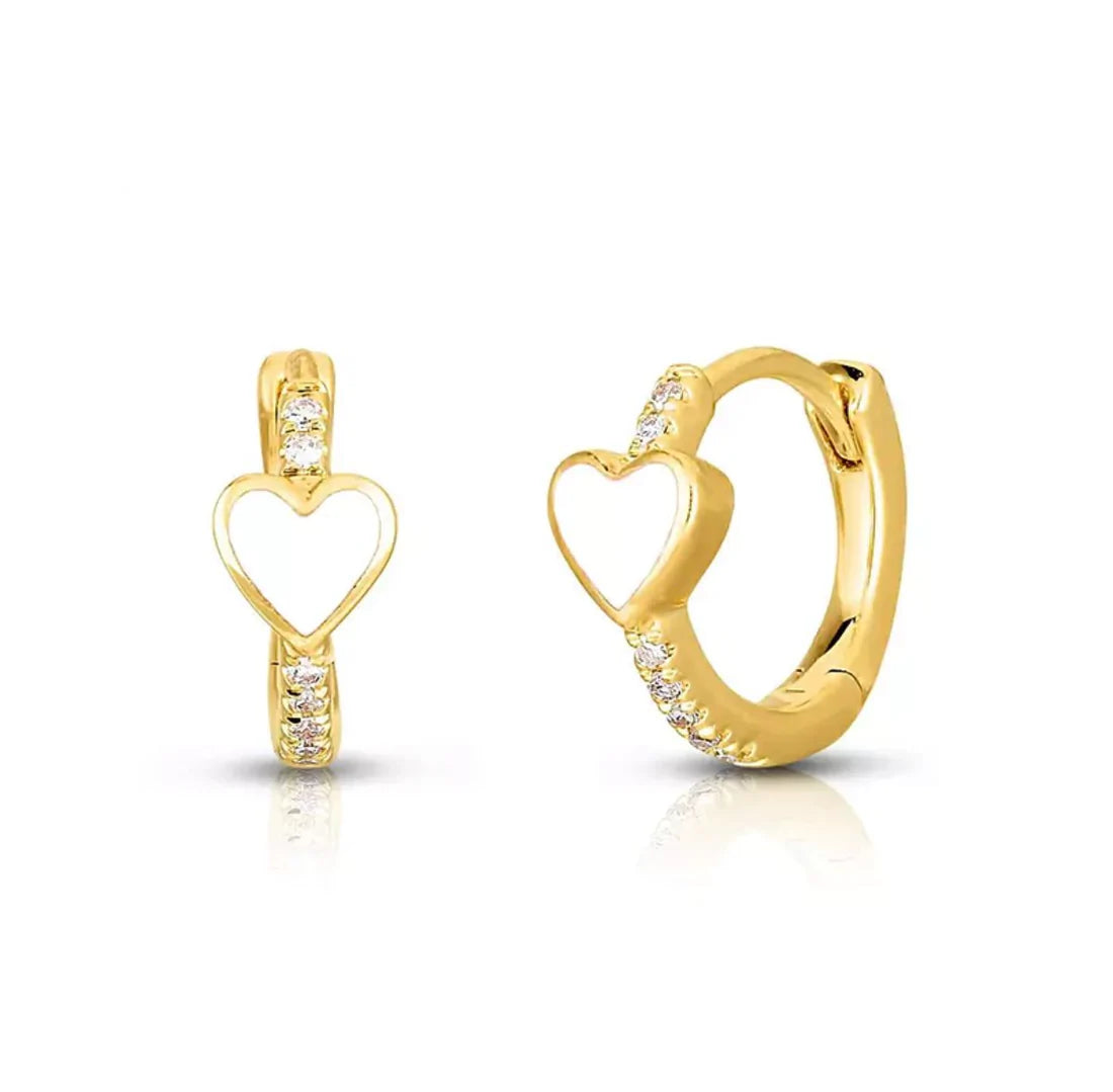 Gold Huggie with Enamel Star