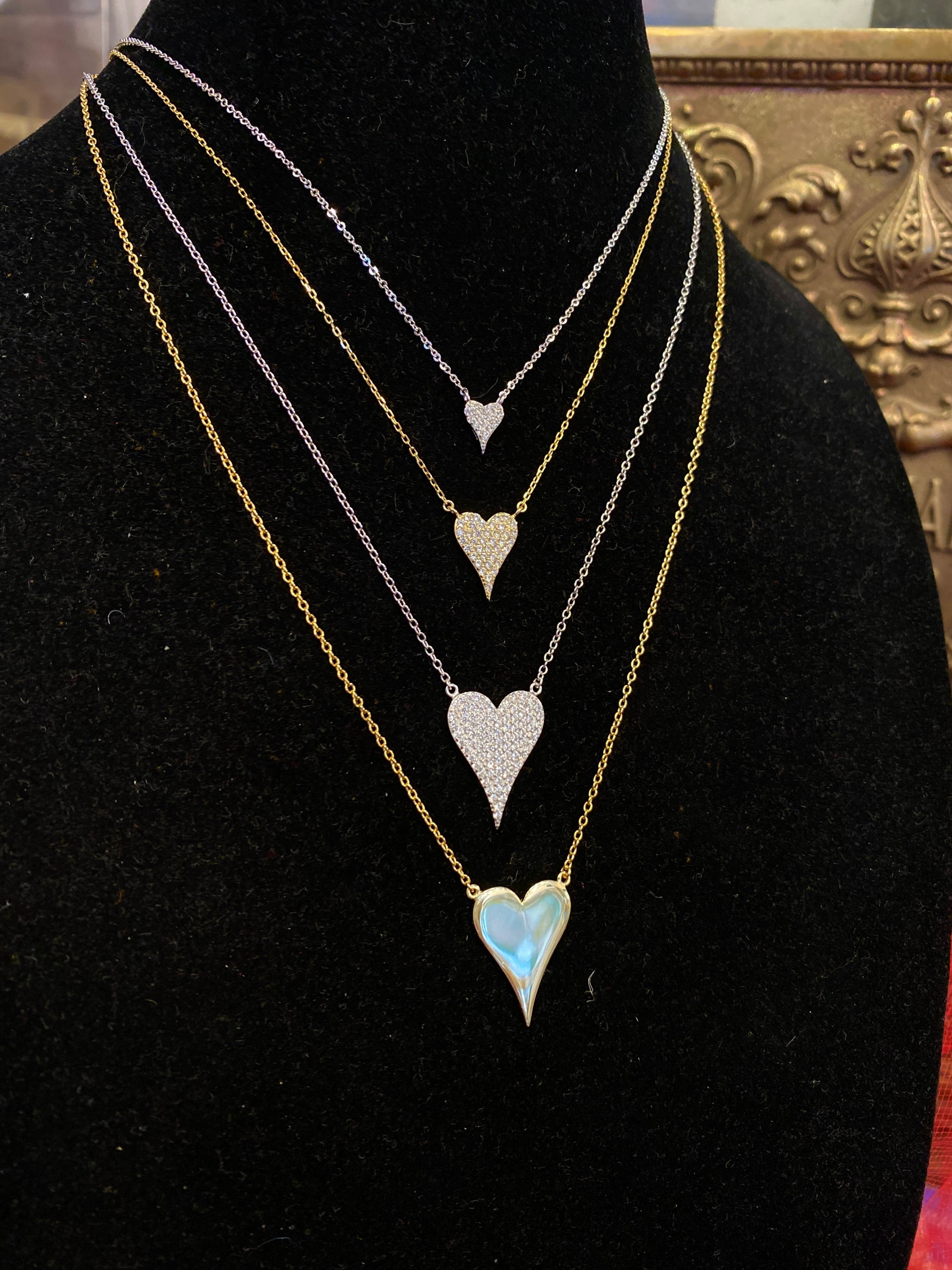 Large cz Heart Necklace