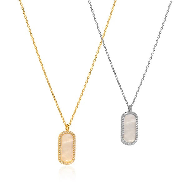 Mother of Pearl Tag Necklace