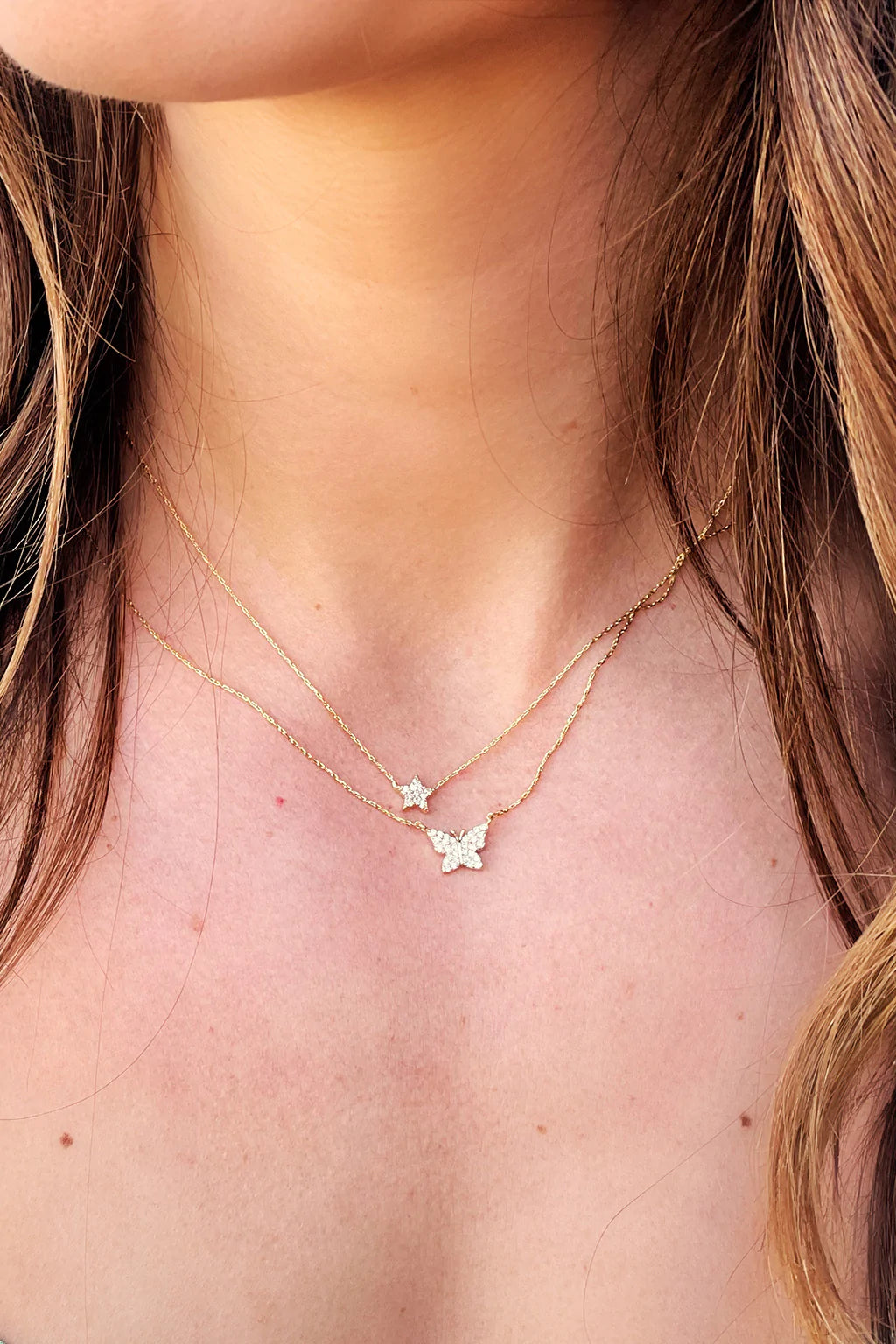 Small butterfly necklace deals
