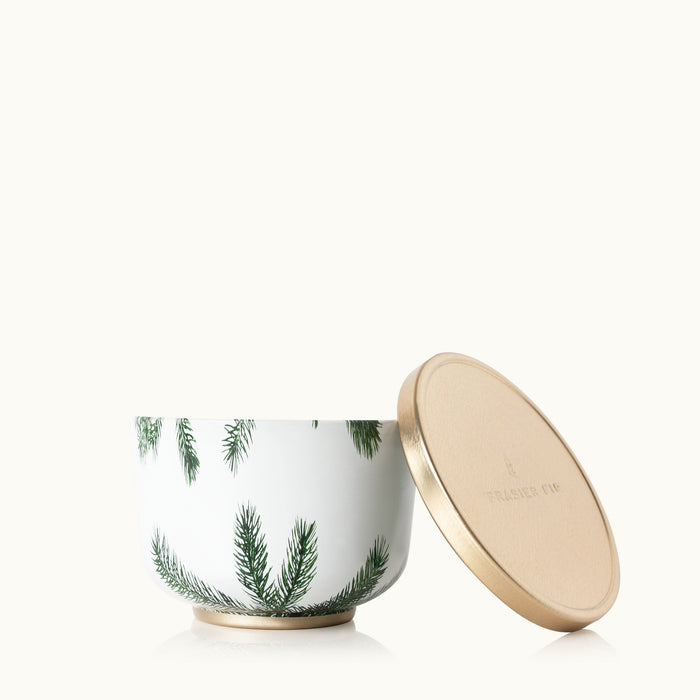 Thymes Frasier Fir Gilded Collection Gold 3-Wick Ceramic Candle
